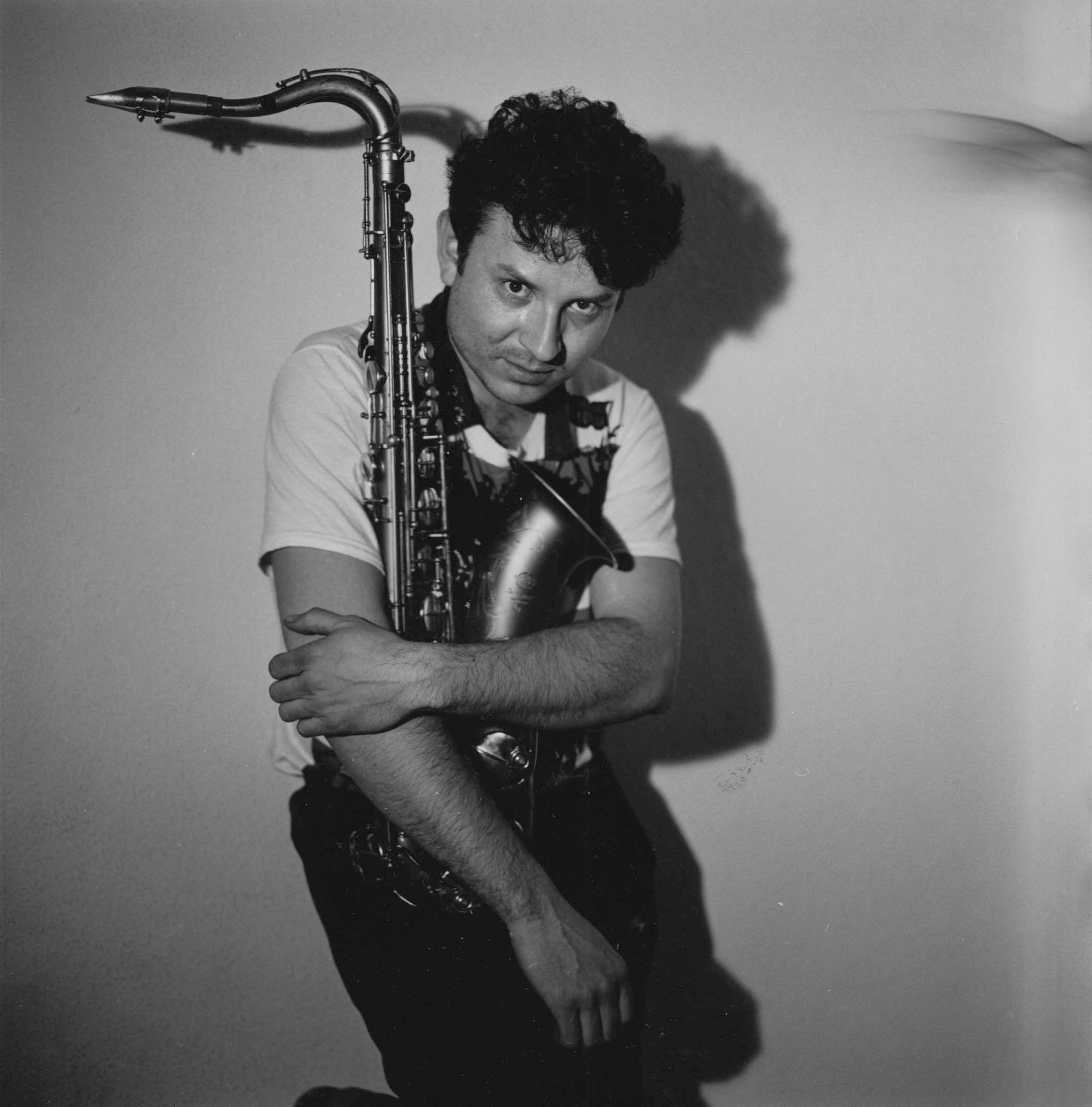 Justo Bagüeste con el saxofón